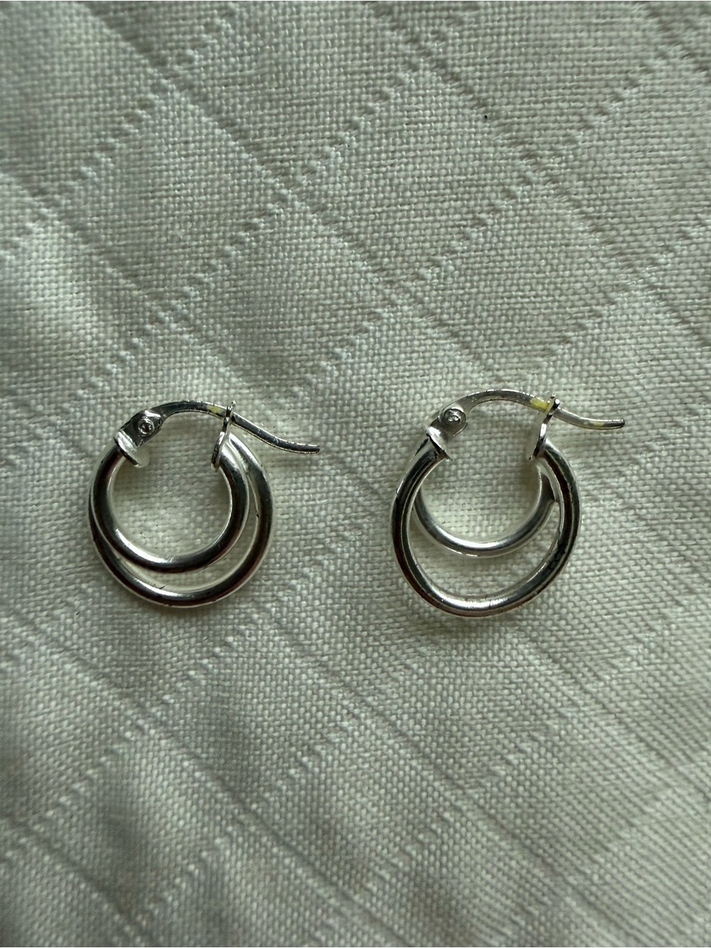 Classic Double-Hoop Silver Earrings - Women's Jewelry